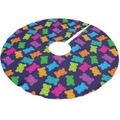 Gummibärmuster Polyester Weihnachtsbaumdecke (Schrägansicht)