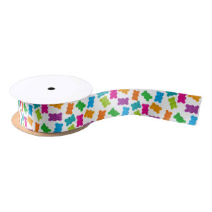 Gummibärmuster Satinband
