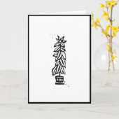 Gummibaum-Blockdruckkarte Karte (Gelbe Blume)