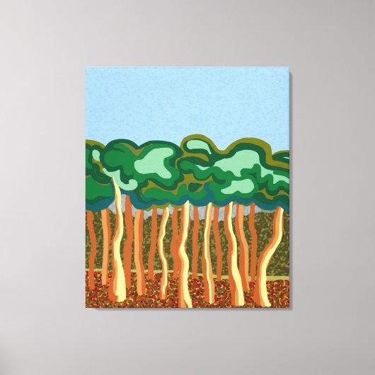 Gummibäume und blauer australischer Himmel Leinwanddruck (Vorderseite)