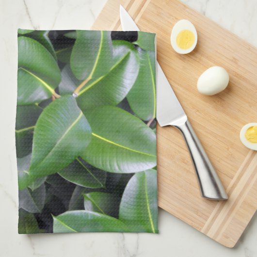 Gummibaummuster Handtuch (Viertel Falte)