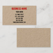 GummiBriefmarke des handgemachten Blickes auf Visitenkarte (Vorne/Hinten)