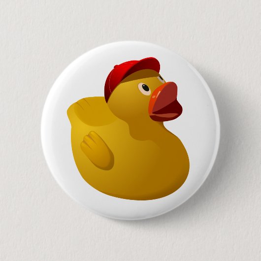 Gummiducky mit Baseballhut - Button (Vorderseite)