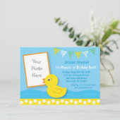 Gummiente 1. Geburtstag Einladung (Stehend Vorderseite)