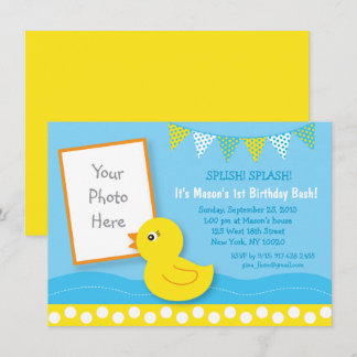 Gummiente 1. Geburtstag Einladung