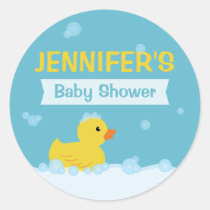 Gummiente Baby-Party geschlechtsneutral Runder Aufkleber