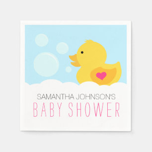 Gummiente Badewannen-Mädchen-Baby-Party Serviette
