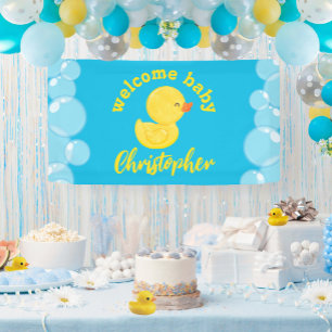 Gummiente Begrüßungs-Babynamen hängendes Vinyl-Ban Banner