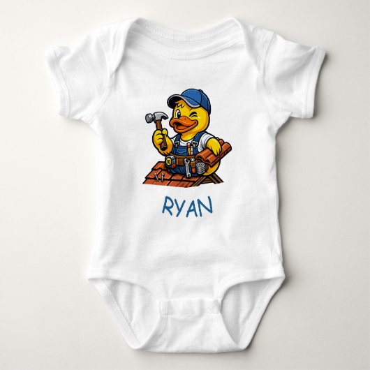 Gummiente Dachdecker Baby Strampler (Vorderseite)