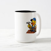 Gummiente Dachdecker Zweifarbige Tasse (VorderseiteRechts)