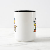 Gummiente Dachdecker Zweifarbige Tasse (Mittel)