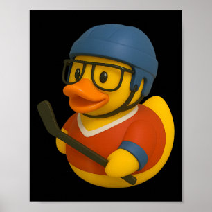 Gummiente Eis-Hockey-Spieler Ducky Duckie Männer F Poster