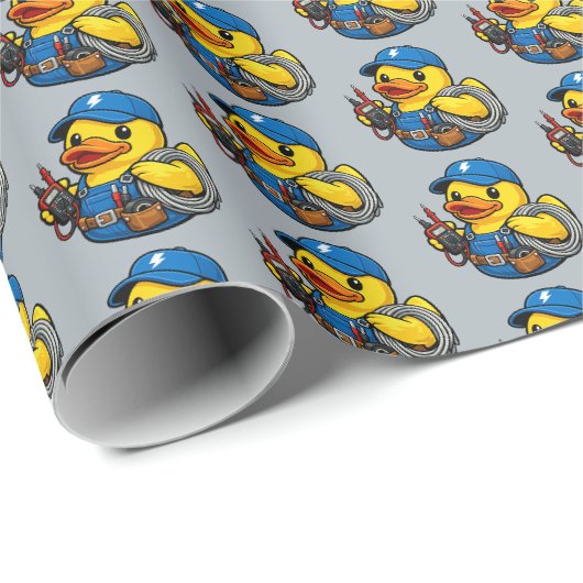 Gummiente Elektriker Geschenkpapier (Rolleneckpunkt)