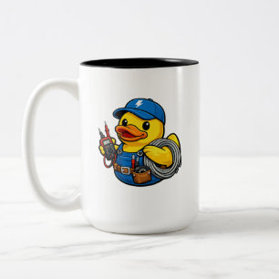 Gummiente Elektriker Zweifarbige Tasse