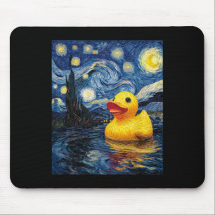 Gummiente Ente Entenküken Van Gogh Stil Sternennac Mousepad