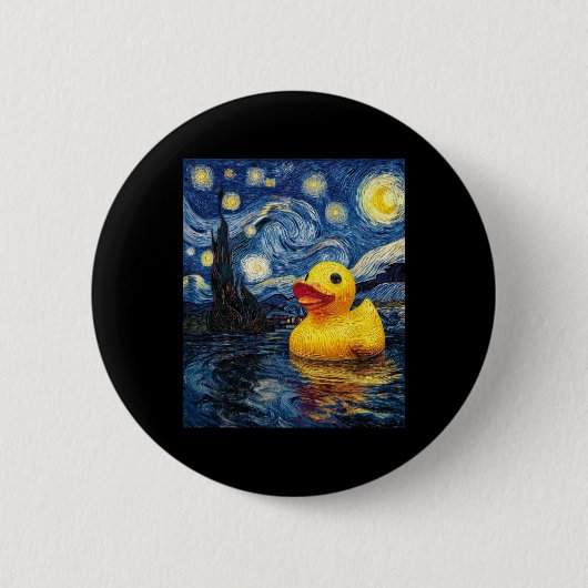 Gummiente Entenente Gummiente Ente Van Gogh Stil S Button (Vorderseite)