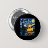 Gummiente Entenente Gummiente Ente Van Gogh Stil S Button (Vorne & Hinten)