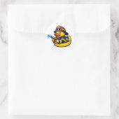 Gummiente Feuerwehrmann Runder Aufkleber (Tasche)