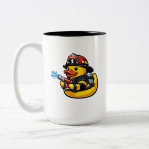 Gummiente Feuerwehrmann Zweifarbige Tasse