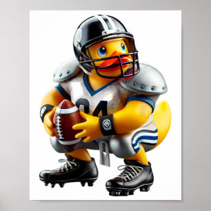 Gummiente Fußballspieler Ducky Duckie Männer Fraue Poster
