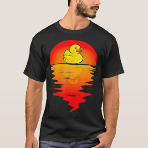 Gummiente Gelbe Gummienten Vintage Sonnenuntergang T-Shirt