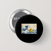 Gummiente Große Welle Süße Ente Duckie Männer Frau Button (Vorne & Hinten)