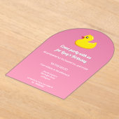 Gummiente in Rosa - Geburtstagsparty Acryleinladungen (Ablage )