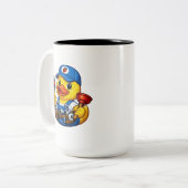 Gummiente Klempner Zweifarbige Tasse (Vorderseite Links)
