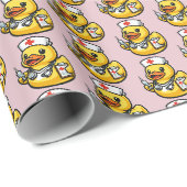 Gummiente Krankenschwester Geschenkpapier (Rolleneckpunkt)