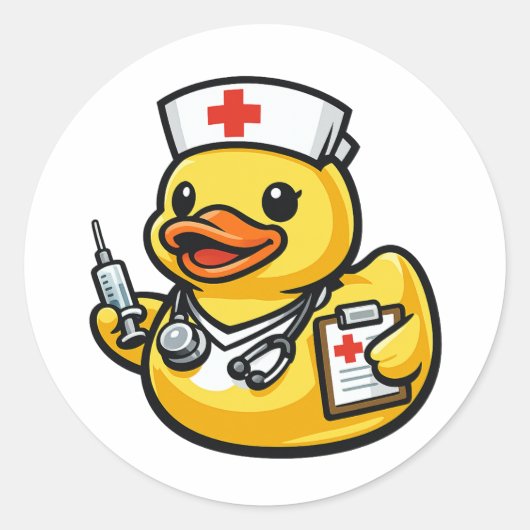 Gummiente Krankenschwester Runder Aufkleber (Vorderseite)