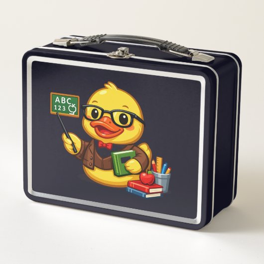 Gummiente Lehrerin Metall Brotdose (Vorderseite)
