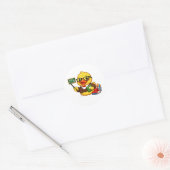 Gummiente Lehrerin Runder Aufkleber (Umschlag)