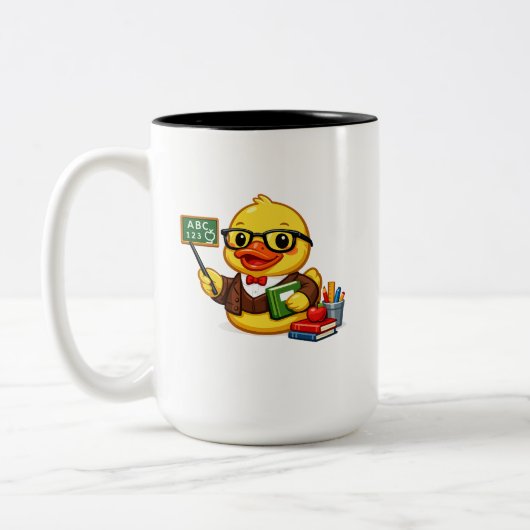 Gummiente Lehrerin Zweifarbige Tasse (Links)