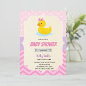 Gummiente Mädchendusche Einladung (Stehend Vorderseite)