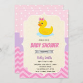 Gummiente Mädchendusche Einladung (Vorne/Hinten)