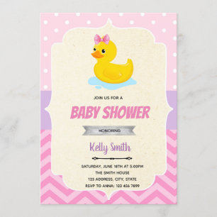 Gummiente Mädchendusche Einladung