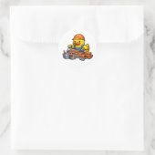 Gummiente Maurer Runder Aufkleber (Tasche)