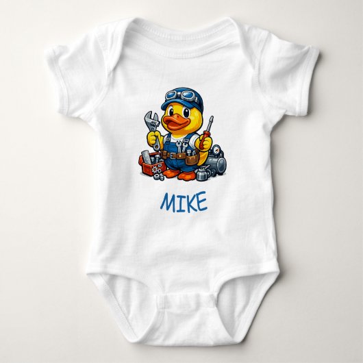 Gummiente Mechaniker Baby Strampler (Vorderseite)