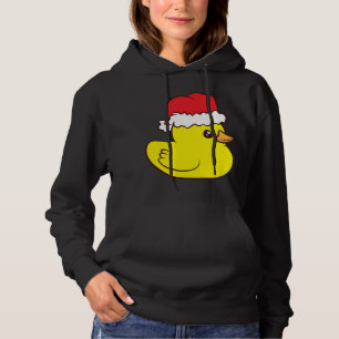 Gummiente mit Weihnachtsmannmütze Niedlicher Gummi Hoodie