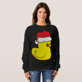 Gummiente mit Weihnachtsmannmütze Niedlicher Gummi Sweatshirt (Vorne ganz)