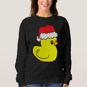 Gummiente mit Weihnachtsmannmütze Niedlicher Gummi Sweatshirt