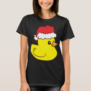 Gummiente mit Weihnachtsmannmütze Niedlicher Gummi T-Shirt