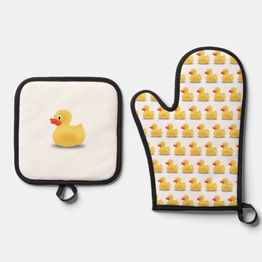 Gummiente Ofenhandschuh & Topflappen-Set (Vorderseite)