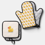 Gummiente Ofenhandschuh & Topflappen-Set (Vorderseite/Rückseite)