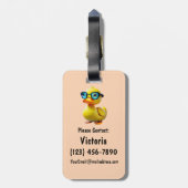 Gummiente Persönlicher Bunter Beutel Rucksack Gepäckanhänger (Rückseite vertikal)
