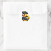 Gummiente Polizei-Offizier Runder Aufkleber (Tasche)