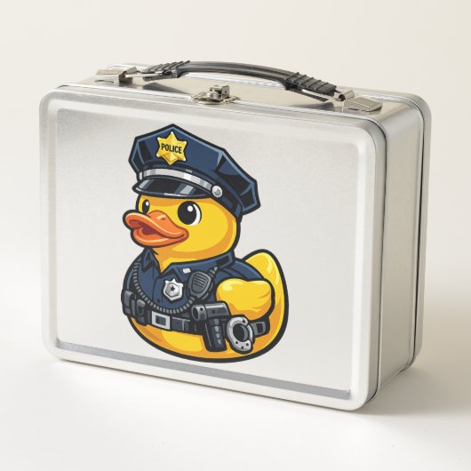 Gummiente Polizeibeamter Metall Brotdose (Vorderseite)