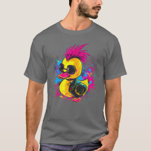 Gummiente Punk Rock Aquarell Gummientchen D T-Shirt