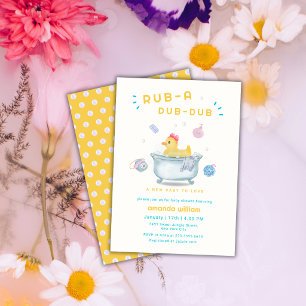 Gummiente Rub A Dub Dub Badewanne Baby Shower  Einladung