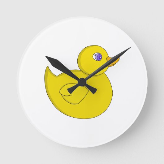 Gummiente Runde Wanduhr (Vorderseite)